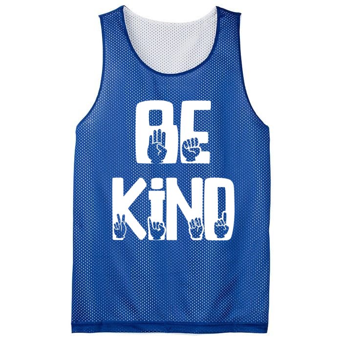 Be Kind Kindness Antibulluing Sign Language Asl Teacher Gift Mesh Reversible Basketball Jersey Tank