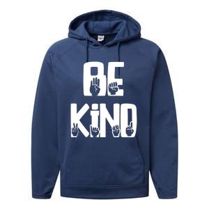 Be Kind Kindness Antibulluing Sign Language Asl Teacher Gift Performance Fleece Hoodie