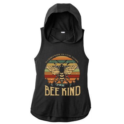 Bee Kind Kindness Inspirational Positive Ladies PosiCharge Tri-Blend Wicking Draft Hoodie Tank