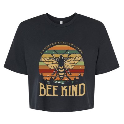 Bee Kind Kindness Inspirational Positive Bella+Canvas Jersey Crop Tee