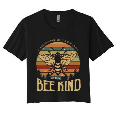 Bee Kind Kindness Inspirational Positive Women's Crop Top Tee