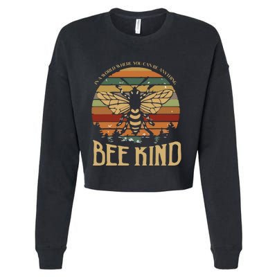 Bee Kind Kindness Inspirational Positive Cropped Pullover Crew