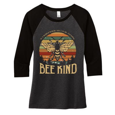 Bee Kind Kindness Inspirational Positive Women's Tri-Blend 3/4-Sleeve Raglan Shirt