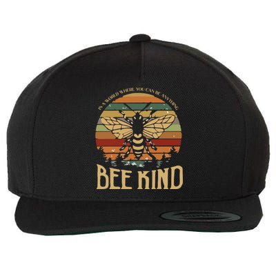 Bee Kind Kindness Inspirational Positive Wool Snapback Cap