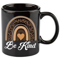 Be Kind, Kindness Matters Leopard Rainbow Cute Fall Autumn 11oz C Handle Ceramic Mug