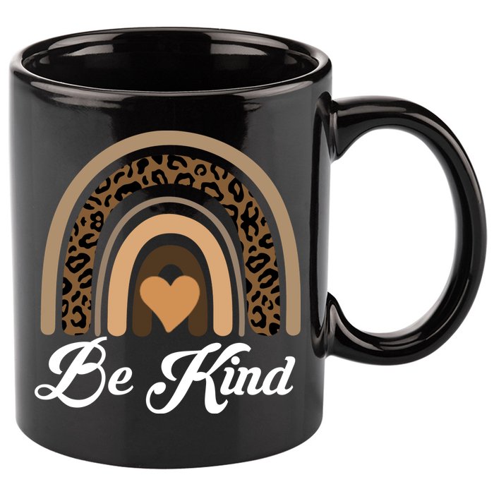 Be Kind, Kindness Matters Leopard Rainbow Cute Fall Autumn 11oz C Handle Ceramic Mug