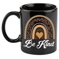 Be Kind, Kindness Matters Leopard Rainbow Cute Fall Autumn 11oz C Handle Ceramic Mug