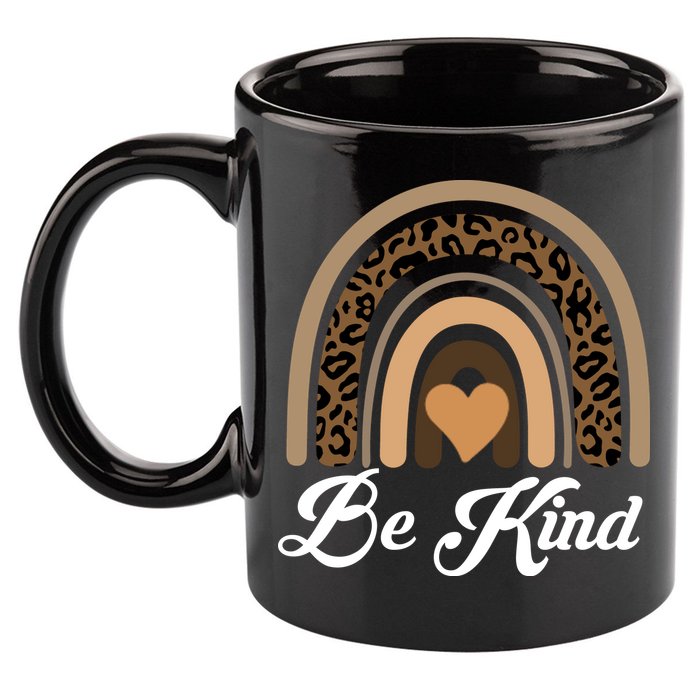 Be Kind, Kindness Matters Leopard Rainbow Cute Fall Autumn 11oz C Handle Ceramic Mug