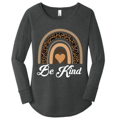 Be Kind, Kindness Matters Leopard Rainbow Cute Fall Autumn Women's Perfect Tri Tunic Long Sleeve Shirt