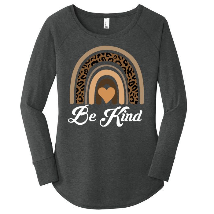 Be Kind, Kindness Matters Leopard Rainbow Cute Fall Autumn Women's Perfect Tri Tunic Long Sleeve Shirt