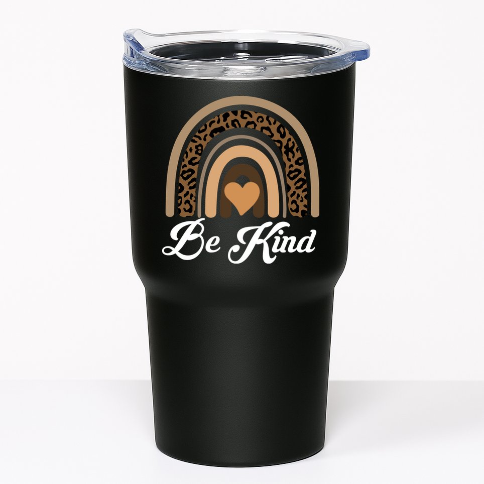 Be Kind, Kindness Matters Leopard Rainbow Cute Fall Autumn Tumbler