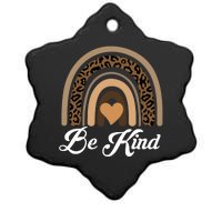 Be Kind, Kindness Matters Leopard Rainbow Cute Fall Autumn Ceramic Star Ornament