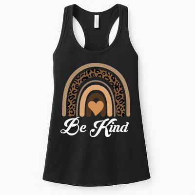 Be Kind, Kindness Matters Leopard Rainbow Cute Fall Autumn Womens Tank Top