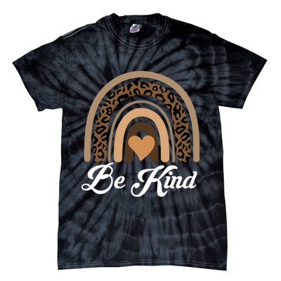 Be Kind, Kindness Matters Leopard Rainbow Cute Fall Autumn Tie-Dye T-Shirt