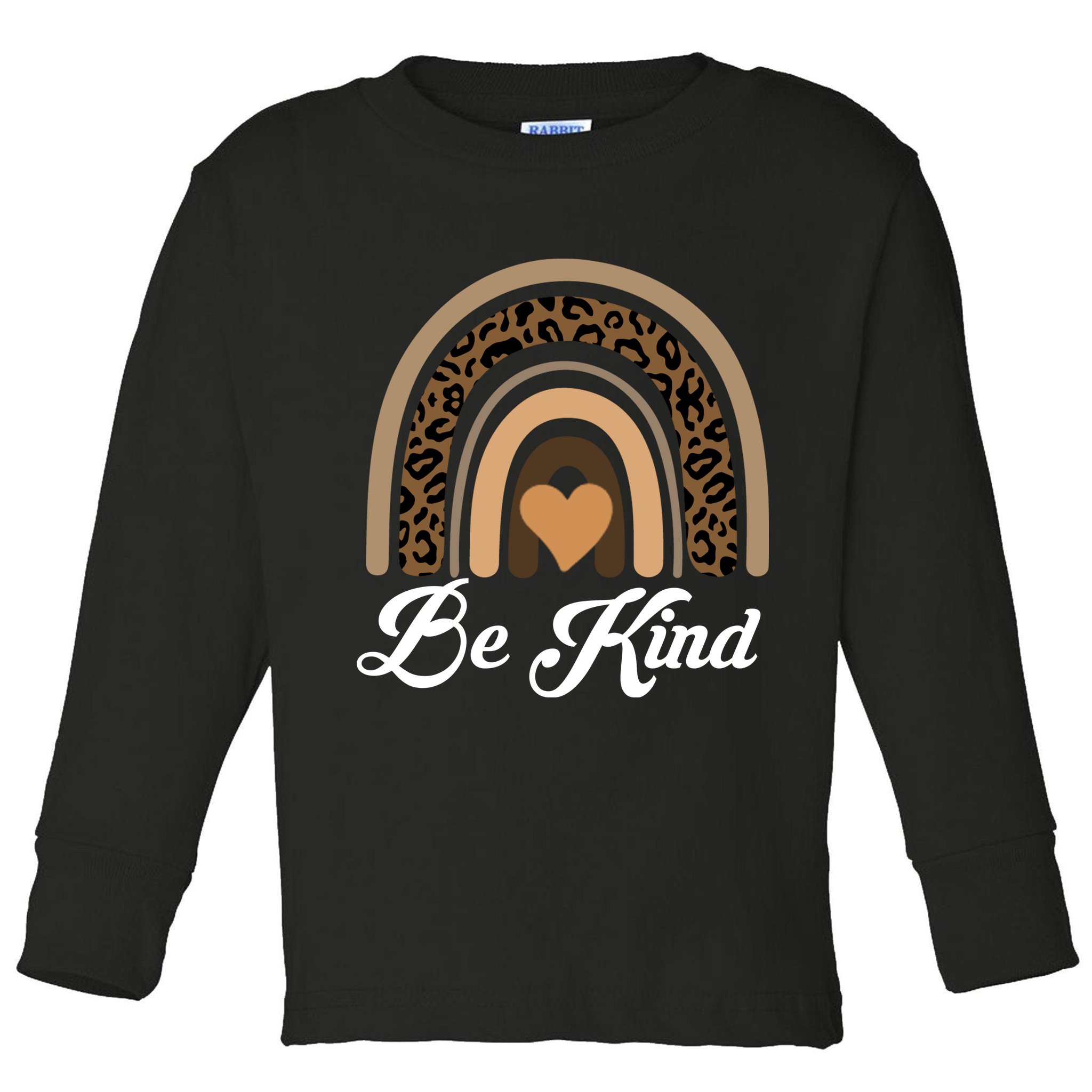 Be Kind, Kindness Matters Leopard Rainbow Cute Fall Autumn Toddler Long Sleeve Shirt