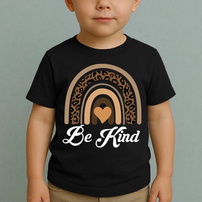Be Kind, Kindness Matters Leopard Rainbow Cute Fall Autumn Toddler T-Shirt