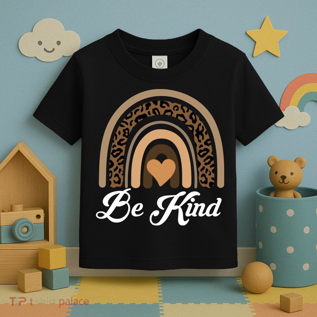 Be Kind, Kindness Matters Leopard Rainbow Cute Fall Autumn Toddler T-Shirt