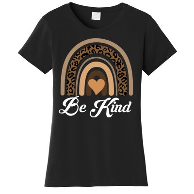 Be Kind, Kindness Matters Leopard Rainbow Cute Fall Autumn Women's T-Shirt