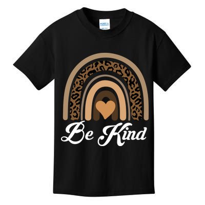 Be Kind, Kindness Matters Leopard Rainbow Cute Fall Autumn Kids T-Shirt