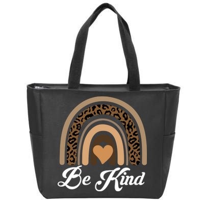 Be Kind, Kindness Matters Leopard Rainbow Cute Fall Autumn Zip Tote Bag