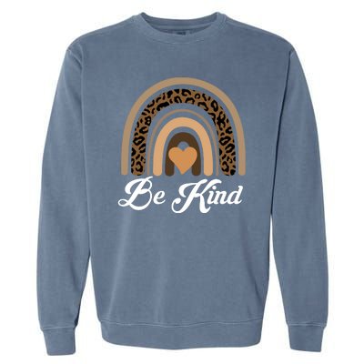 Be Kind, Kindness Matters Leopard Rainbow Cute Fall Autumn Garment-Dyed Sweatshirt