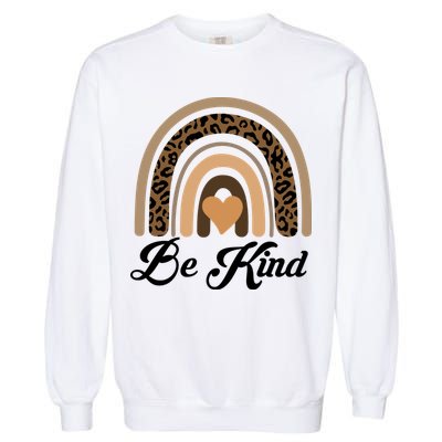 Be Kind, Kindness Matters Leopard Rainbow Cute Fall Autumn Garment-Dyed Sweatshirt
