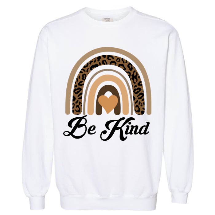 Be Kind, Kindness Matters Leopard Rainbow Cute Fall Autumn Garment-Dyed Sweatshirt