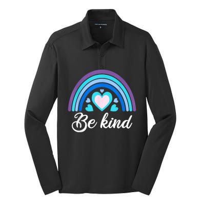 Be Kind Kindness Shirts For Teachers Silk Touch Performance Long Sleeve Polo