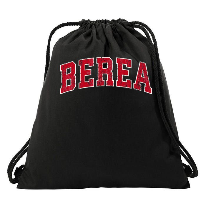 Berea Kentucky Ky Vintage Sports Design Red Design Drawstring Bag