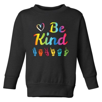 Be Kind Love ASL Sign Language Nonverbal Teacher Student Toddler Sweatshirt