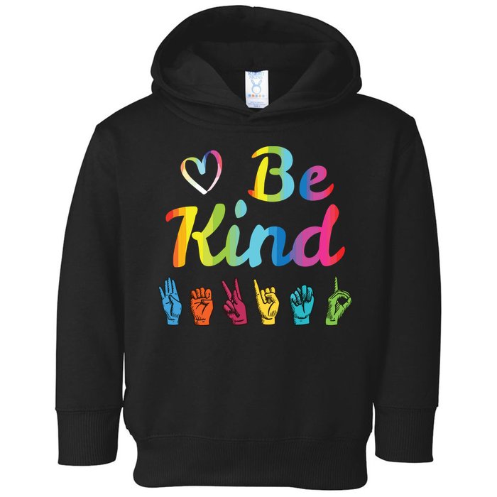 Be Kind Love ASL Sign Language Nonverbal Teacher Student Toddler Hoodie