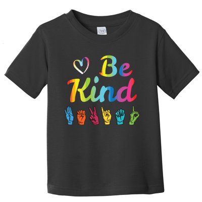 Be Kind Love ASL Sign Language Nonverbal Teacher Student Toddler T-Shirt