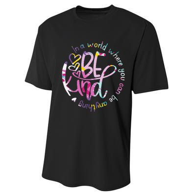 Be Kind Love Kindness Autism Mental Health Awareness Performance Sprint T-Shirt