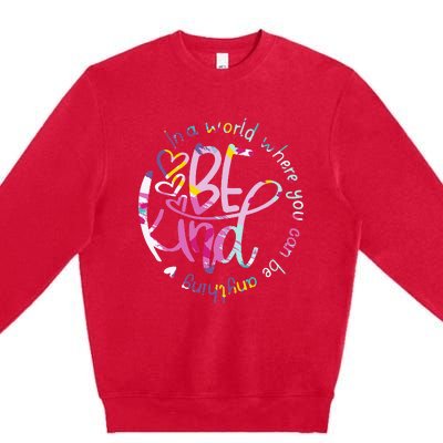 Be Kind Love Kindness Autism Mental Health Awareness Premium Crewneck Sweatshirt