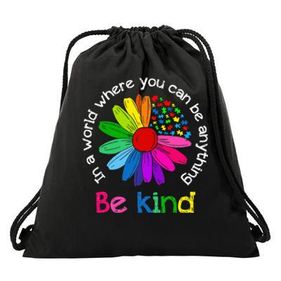 Be Kind Love Kindness Autism Mental Health Awareness Drawstring Bag