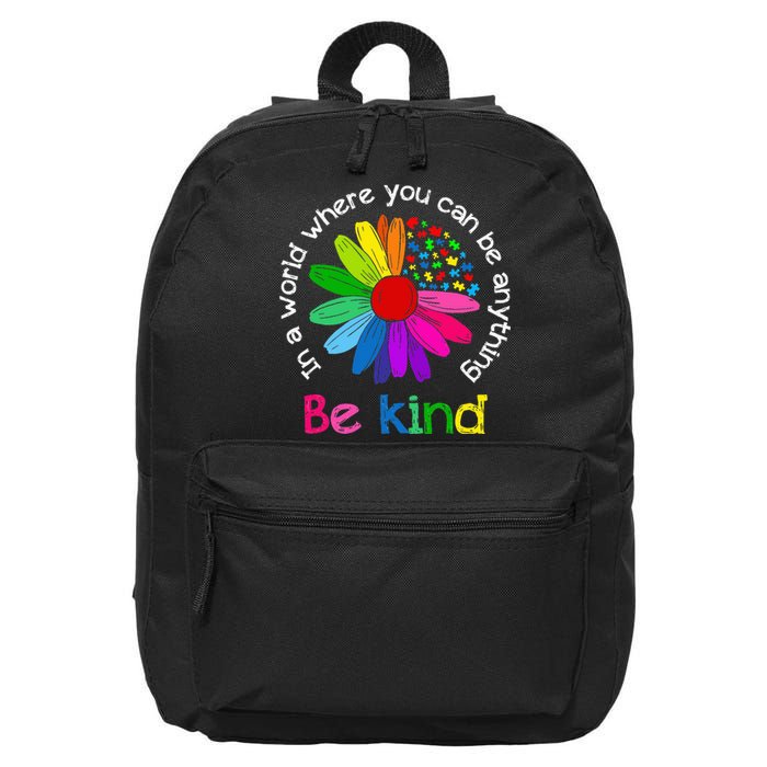 Be Kind Love Kindness Autism Mental Health Awareness 16 in Basic Backpack