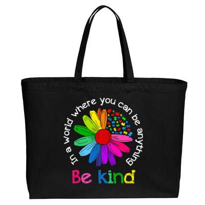 Be Kind Love Kindness Autism Mental Health Awareness Cotton Canvas Jumbo Tote