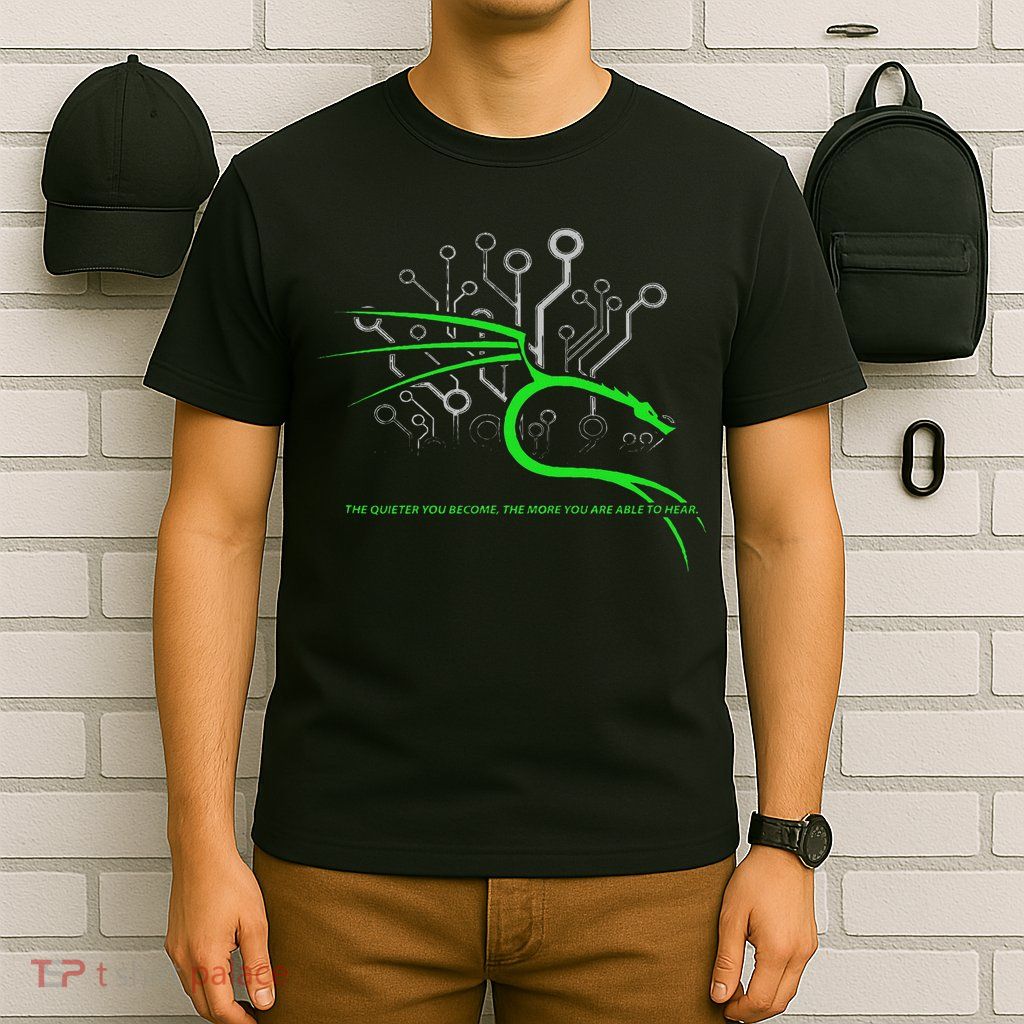 Backtrack Kali Linux Design With Dragon And Tagline Green T-Shirt