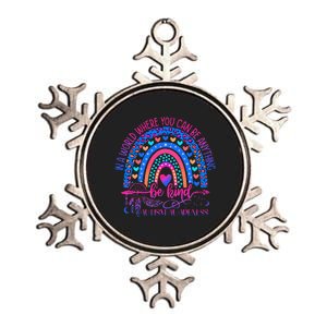 Be Kind Leopard Rainbow puzzle Autism Awareness Metallic Star Ornament