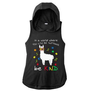 Be Kind Llama Puzzle Piece Cool Autism Awareness Gift Ladies PosiCharge Tri-Blend Wicking Draft Hoodie Tank