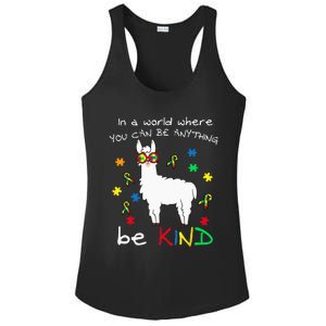 Be Kind Llama Puzzle Piece Cool Autism Awareness Gift Ladies PosiCharge Competitor Racerback Tank