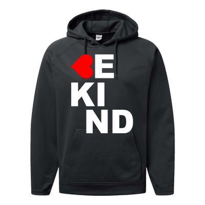 Be Kind Love Heart, Kindness Matters Performance Fleece Hoodie