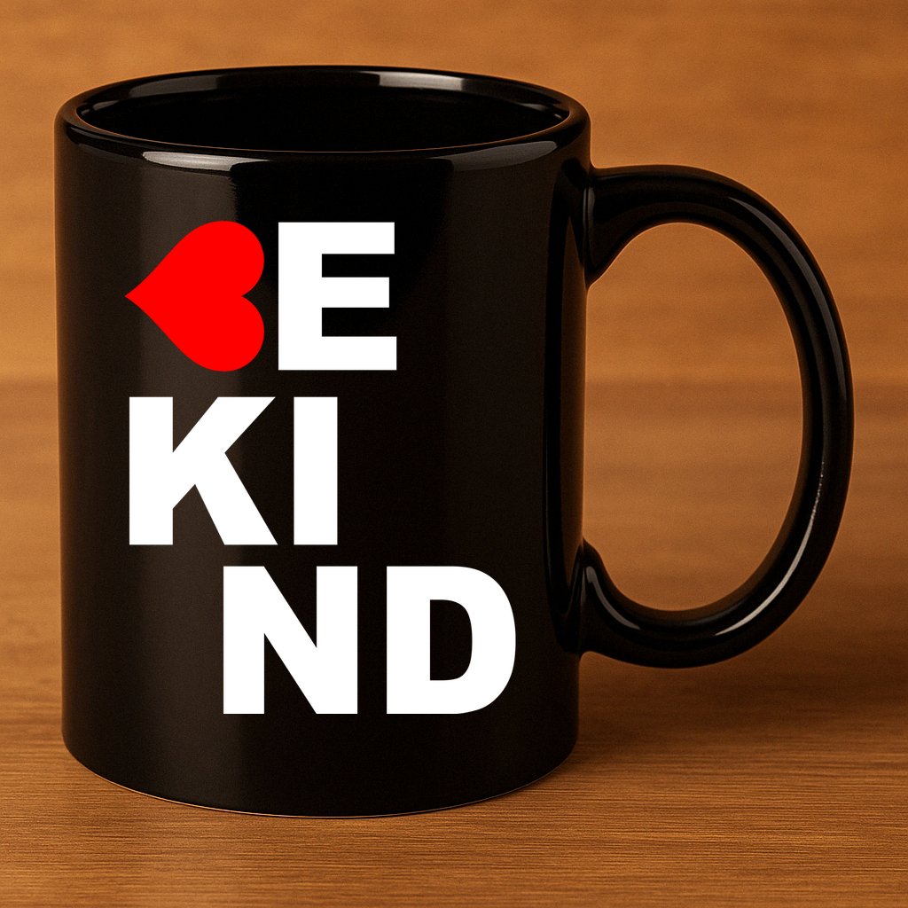 Be Kind Love Heart, Kindness Matters 11oz C Handle Ceramic Mug