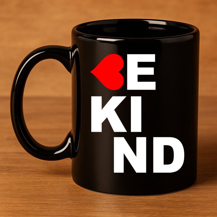 Be Kind Love Heart, Kindness Matters 11oz C Handle Ceramic Mug