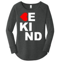 Be Kind Love Heart, Kindness Matters Women's Perfect Tri Tunic Long Sleeve Shirt