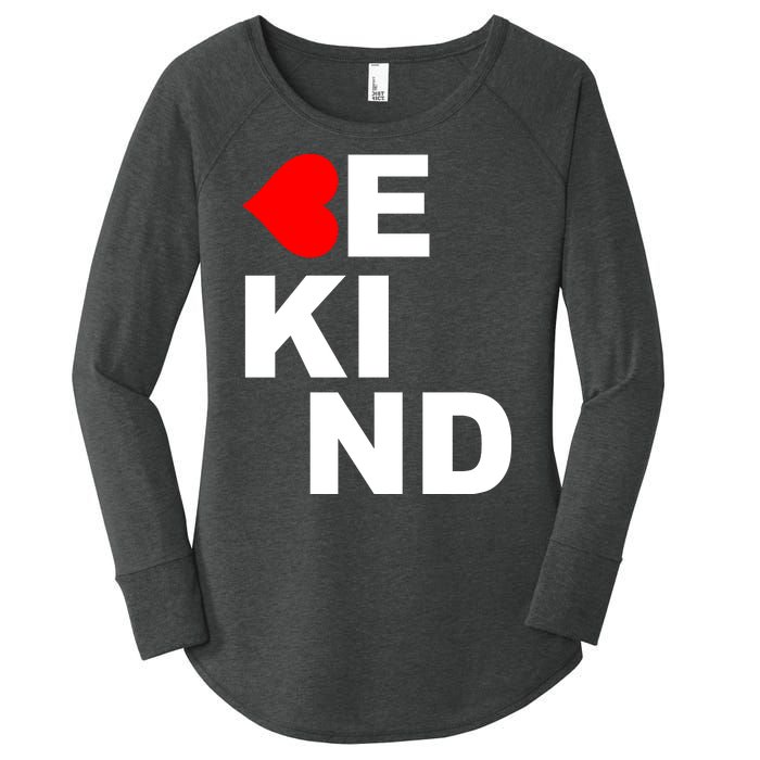 Be Kind Love Heart, Kindness Matters Women's Perfect Tri Tunic Long Sleeve Shirt