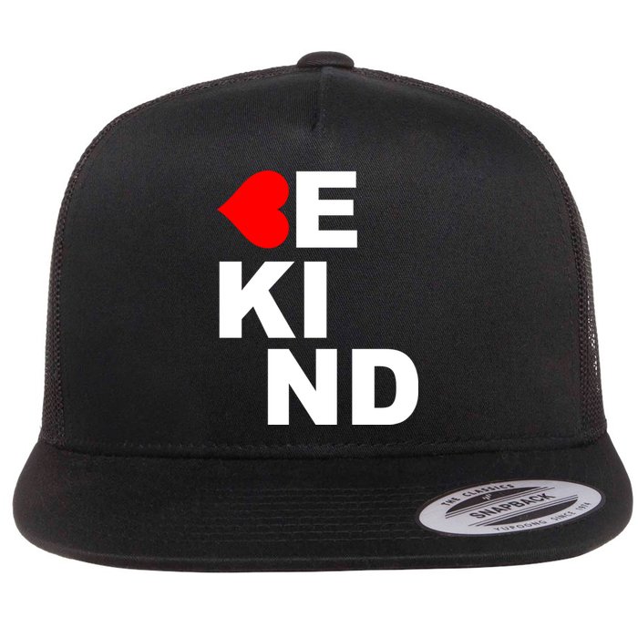 Be Kind Love Heart, Kindness Matters Flat Bill Trucker Hat