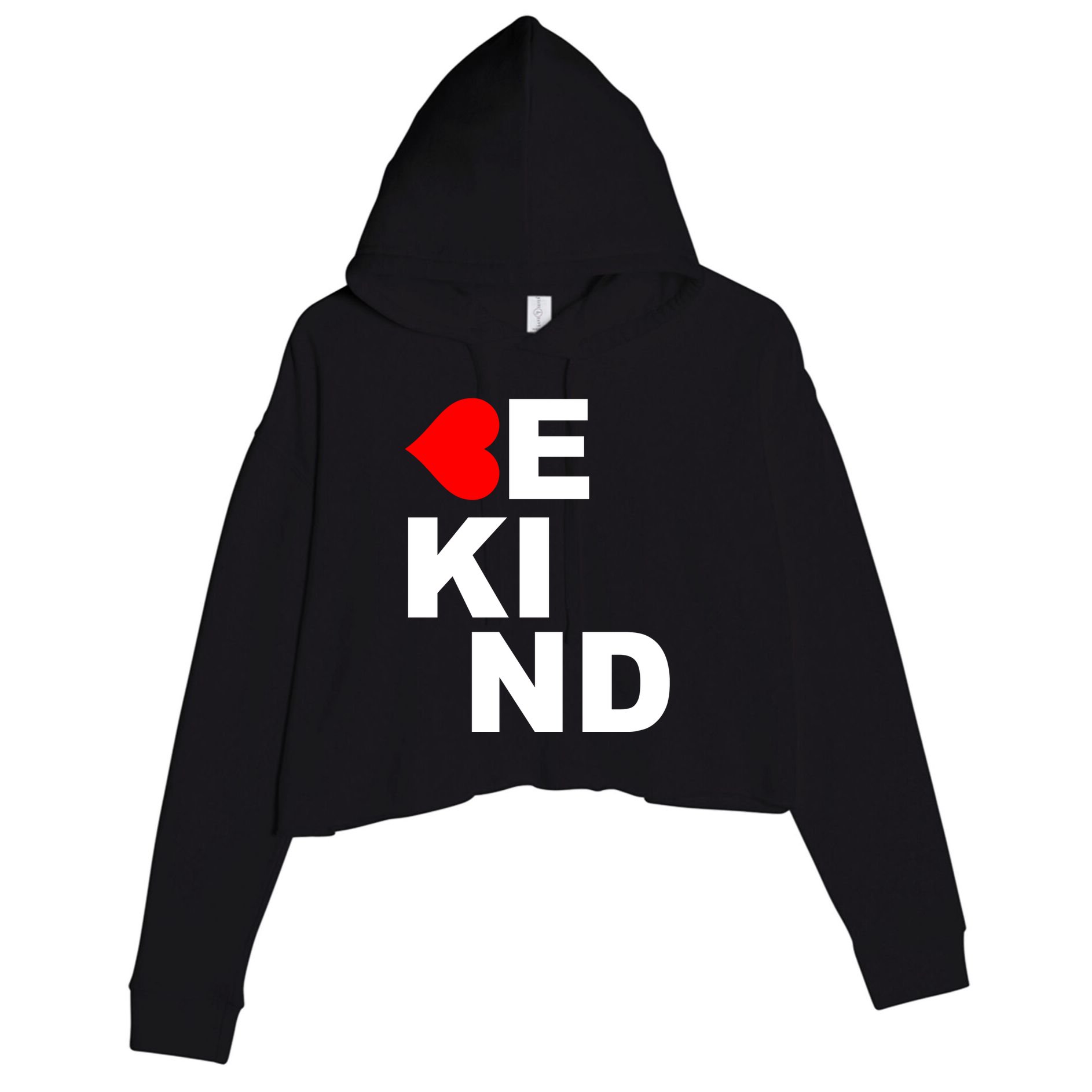 Be Kind Love Heart, Kindness Matters Crop Fleece Hoodie