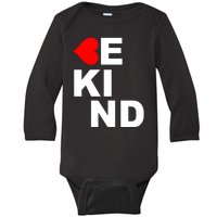 Be Kind Love Heart, Kindness Matters Baby Long Sleeve Bodysuit