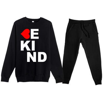 Be Kind Love Heart, Kindness Matters Premium Crewneck Sweatsuit Set